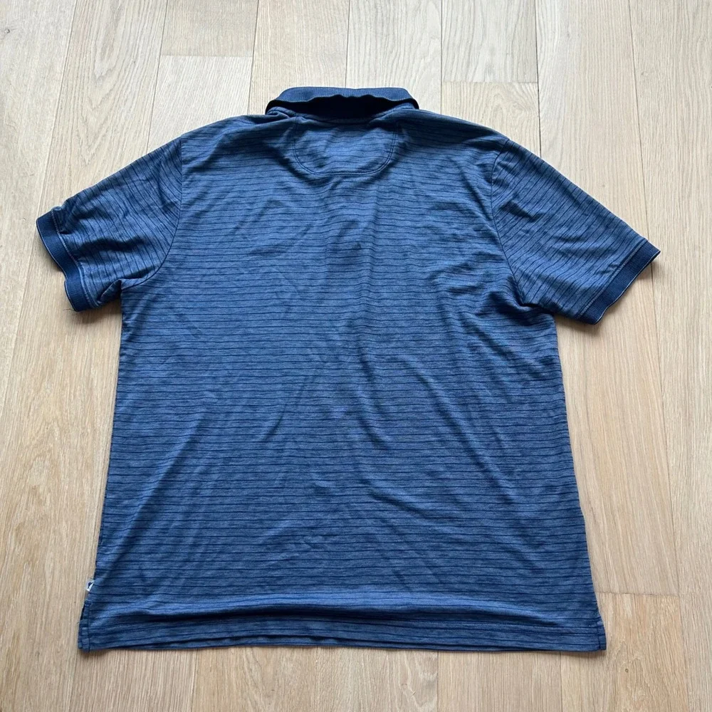 Tommy Bahama Polo Shirt Mens XL Blue Striped Short Sleeve Preppy‎ Golf Resort